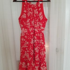 Red flowery Summer dress